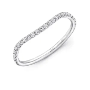 0.23ctw Curved Pave Diamond Wedding Band/Stackable Ring