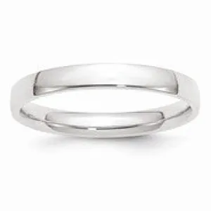 10k White Gold 3mm Lightweight Comfort Fit Wedding Band Ring