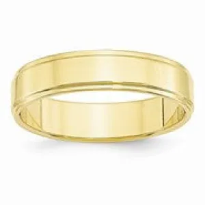 10k Yellow Gold 5mm Flat with Step Edge Wedding Band Ring