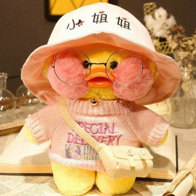 30cm Cute LaLafanfan Cafe Yellow Duck Plush Toy Creative Duck Stuffed Doll Soft Animal Dolls Baby Toys Birthday Gift for Girl