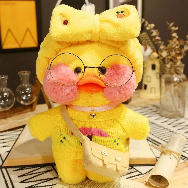 30cm Cute LaLafanfan Cafe Yellow Duck Plush Toy Creative Duck Stuffed Doll Soft Animal Dolls Baby Toys Birthday Gift for Girl