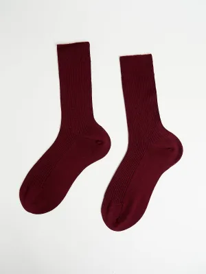 Cashmere/Silk Sock in Bordeaux