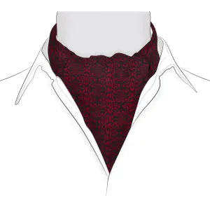 Elegant Chokore Mens Red and Black Silk Cravat - Stylish Formal Accessory