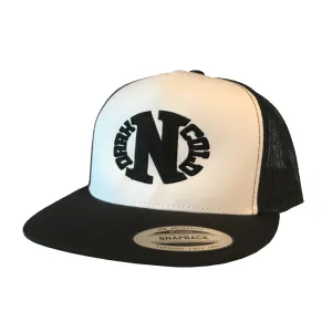 Darkncold Egg Logo Trucker Snapback Cap Black White