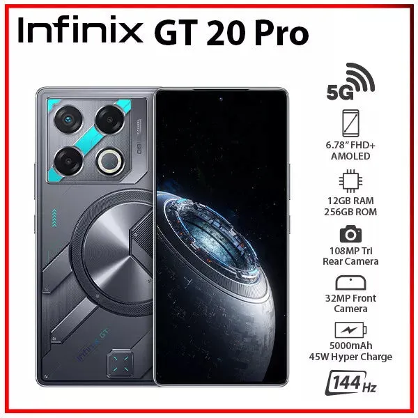 [FREE GIFT - CHARGER OR 2,000 AIRTIME] INFINIX GT20 Pro-X6871 Android Smart Mobile Phone With 256GB 12GB