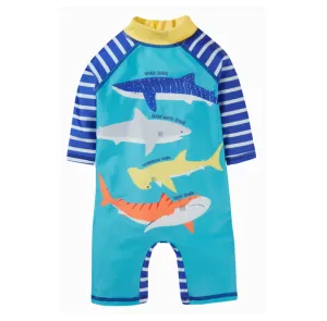 Frugi Little Sun Safe Suit - Tropical Sea Shark