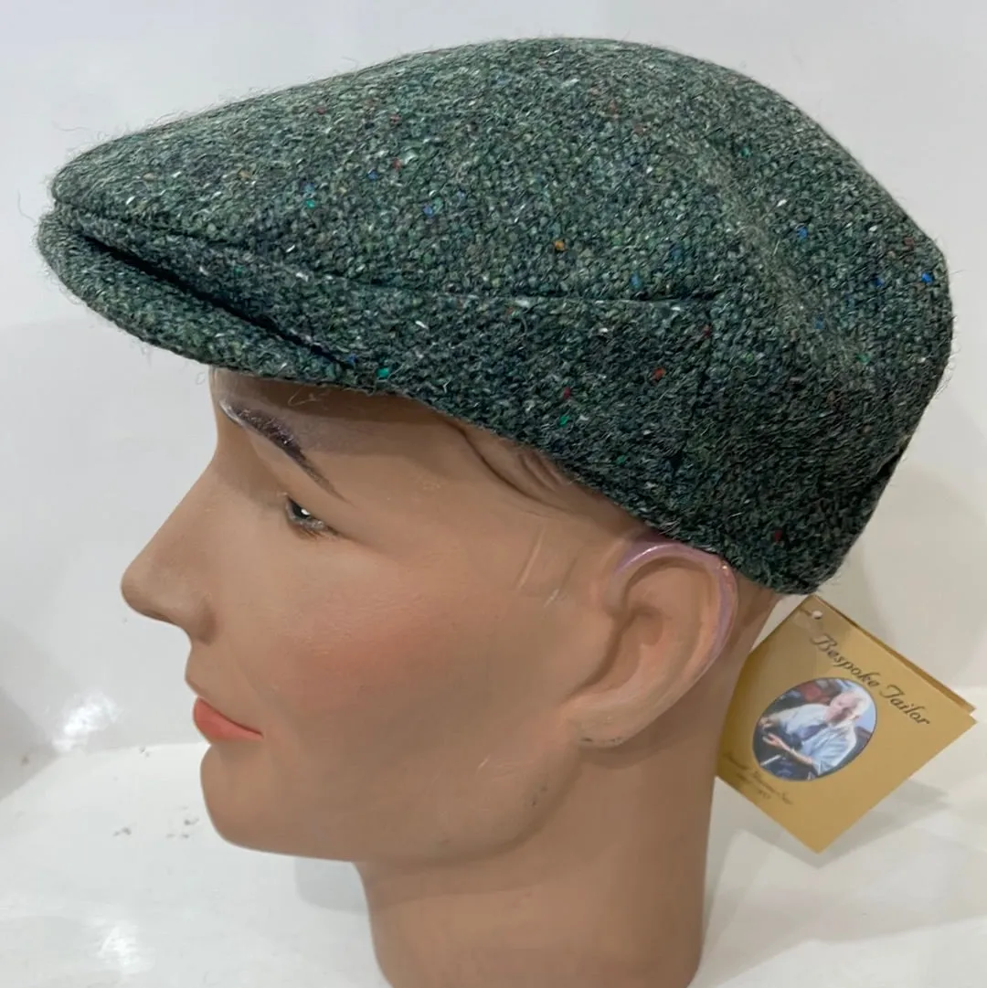 Hanna Hats of Donegal - Vintage Flat Cap - Irish Plain Wool Tweed - Brown Fleck