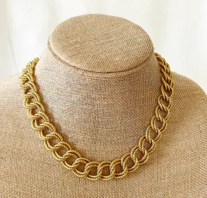 High end quality gold link chain necklace.