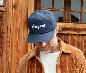 Throwback Hat - Script Criquet - Navy Quilted Nylon